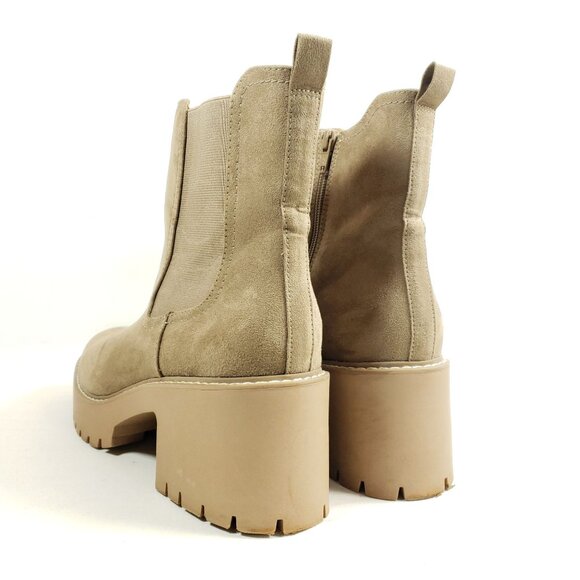 Universal Thread Womens Size 11 Beige Faux Suede Chunky Heel Chelsea Boots - Picture 6 of 10